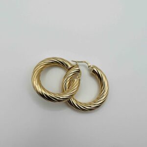 Twisted hoops 14k