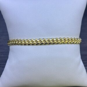 Cuban linck bracelet solid 5mm 7'' 14k