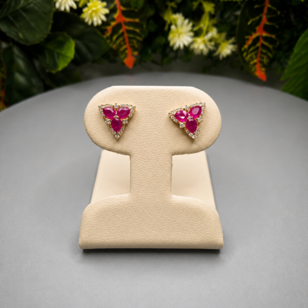 10K Gold Ruby & Diamond Earrings – 0.25 CTW Diamonds