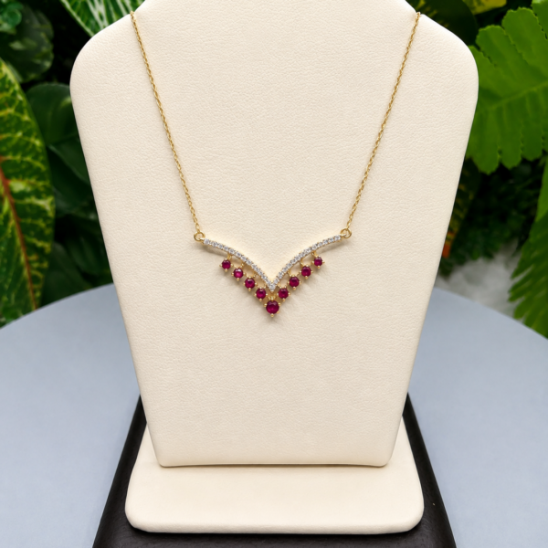 10K Gold Ruby Necklace – 18”